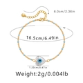 Detail of bohemian gold chain with blue beads and evil eye heart pendant measurements - White Heart Evil Eye Style (KB0415-2)