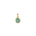 Minimalist 18K gold plated stainless steel pendant with round green zircon stone - May Birthstone Pendant Only (Without Chain)