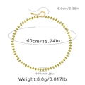 Détail du collier à perles vertes avec spécifications de longueur 40cm et rallonge 6cm - Perles Dorées et Vertes (KN0284)