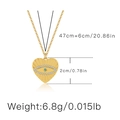 Collar con colgante de corazón dorado con ojo turco e incrustaciones de turquesa - Estilo Ojo Estrella Corazón (KNAM0008)