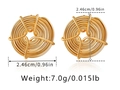Detailed view of gold plated 18K wire wrap star earrings with 2.46cm diameter specs - Twisted Disc Star (KE1144)