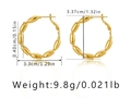 Detailansicht der 3,37cm vergoldeten Perlen-Ohrringe mit 18K Messing-Olivenperlen - Mehrgliedriger Perlenglied-Stil (KE0844-2) / 18K-Gold