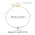 Böhmische 18K vergoldete Messingkette mit Perlen und rosa Gänseblümchen-Anhänger - 18K-Gold / Rosa Gänseblümchenstil (KN0290-2)