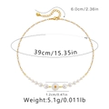 Böhmische 18K vergoldete Halskette mit weißer Perle und Gänseblümchen-Anhänger für Damen - 18K-Gold / Weißer Gänseblümchenstil (KN0290-3)
