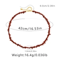 Bohemian roodbruine stenen ketting, 42cm lang met een gouden verlengketting van 6cm - Goudzandsteen
