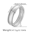 Polished silver hinge bangle featuring a minimalist grooved surface with 6cm inner diameter - Silver Smooth Arc Style (SZ60528-2)