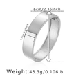 Silver-finish minimalist glossy bangle with hinge design measuring 1.7cm in width - Silver Mirror Texture Style (SZ60531-2)