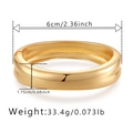 Polished gold wide cuff bangle for women, featuring 1.75cm width and 6cm inner diameter - Gold Polished Arc Style (SZ60532-1)