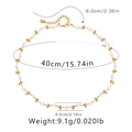 Collana bohémien in ottone placcato oro 18 carati con perle bianche e chiusura a moschettone - Stile Giunzione Perla Metallo (KN0289-1)