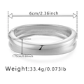 Polished silver minimalist cuff bracelet featuring 6cm diameter and 1.75cm width dimensions - Silver Polished Arc Style (SZ60532-2)