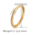 Minimalist gold-plated bangle with smooth finish, measuring 6cm inner diameter - Gold Polished Slim Style (SZ60533-2)