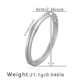 Matte silver minimalist bangle bracelet with 6cm diameter and 0.7cm width dimensions - Silver Matte Slim Style (SZ60533-3)