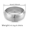 Polished silver wide bangle with open design measuring 2.5cm width and 6cm inner diameter - Silver Wide Polished Style (SZ60545-2)
