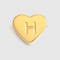 Goldener Herzanhänger mit Buchstaben-H-Gravur für DIY-Schmuck-Accessoires - Buchstabe H Stil