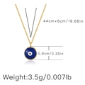 Gold-plated Evil Eye necklace with blue enamel and turquoise zircon pendant detailing - Blue Enamel Round Style (KNAM0011)