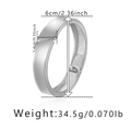 Polished silver metal bangle bracelet with internal texture and 6cm diameter - Silver Wide Hinged Style (SZ60595-2)