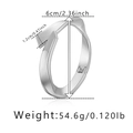 Detailed view of silver minimalist bangle showing dimensions 6cm diameter and 1.2cm width - Silver Nail Twist Style (SZ60600-2)