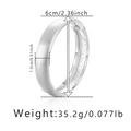 Matte silver minimalist bangle bracelet with hinge design measuring 6cm inner diameter - Silver Brushed Wide Style (SZ60601-2)
