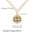 Collar turco Mal de Ojo bañado en oro con circón y medidas de 39+6cm incluidas - Estilo Gran Ojo Radiante (KNAM0068)