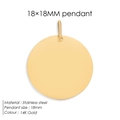 Ciondolo circolare minimalista da 18mm in acciaio inossidabile placcato oro 18K lucido - 18x18-Gold