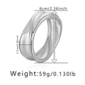 Silver finish twisted ripple bangle bracelet with measurements 6cm diameter and 2.3cm width - Silver Ripple Wide Style (SZ60605-3)