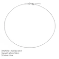 Minimalist adjustable stainless steel fine chain necklace in silver 45cm 55cm length - Steel-55CM (YX26926)