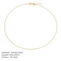 Adjustable 14k gold plated stainless steel fine chain necklace with slider clasp - Gold-55CM (YX26926)