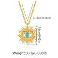Especificaciones de tamaño detalladas para collar con colgante de sol y gema azul - Estilo Turquesa Radiante (Cadena KN0051.O)