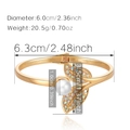 Golden leaf bracelet with colorful crystals and white pearl in irregular design - Gold Leaf Colored Rhinestone Pearl Style (SZ60347)