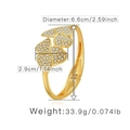 Gold open cuff bracelet with overlapping clover shapes and sparkling zircons - Gold Four Leaf Clover Rhinestone Style (SZ60422-1)