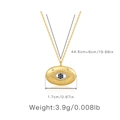 Collar de Ojo Turco bañado en oro con piedra azul y motivo de estrella en fondo blanco - Estilo Ojo Zafiro Ovalado (KNAM0029)