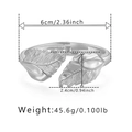 Silver leaf cuff bracelet with overlapping leaf texture and detailed size dimensions - Silver Interleaved Leaf Style (SZ60556-2)