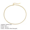 Collier chaîne box en acier inoxydable doré de 2mm avec fermoir mousqueton et extension - Or