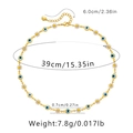 Collar de cadena dorada bohemia con margaritas blancas y cuentas de ojo azul - Estilo Margarita Ojo Azul 2 (KN0205-2)