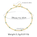 Collar de cadena tipo clip en color dorado con ojos turcos y cierre de langosta ajustable - Estilo Ojo Azul Clip (KN0203-2)