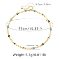 Collar Evil Eye de cadena clip dorada de 39cm con medidas y extensión mostradas - Estilo Ojo Color Clip 1 (KN0203-3)