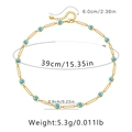 Collar de ojo turco bañado en oro con cuentas azules y cadena de extensión ajustable - Estilo Ojo Color Clip 2 (KN0203-4)
