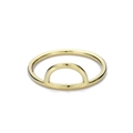Anello geometrico ad arco dorato minimalista in argento sterling S925 lucido - US5 / Stile Arco a Sesto Acuto (YD15504) / Oro