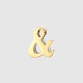 Polished gold ampersand charm pendant for DIY stainless steel jewelry making - & Symbol Style (YP25278) / Steel