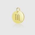 Golden Scorpio zodiac pendant with hollow circular design and polished metal finish - Scorpio