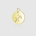 Minimalist gold Sagittarius zodiac charm with hollow round pendant for DIY jewelry design - Sagittarius