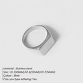Minimalist silver stainless steel signet ring with custom engraving and sizing - US 5 / Steel