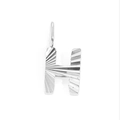 Silver stainless steel H letter pendant with textured sunray engraving finish - H-Steel Color