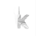Polished silver stainless steel letter K pendant with sunray texture engraving - K-Steel Color