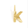 Golden stainless steel letter K pendant with radial texture and polished finish - Letter K - Gold