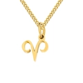 Elegant gold-plated stainless steel Aries zodiac symbol pendant necklace for women - Aries / Gold