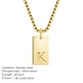 Collar minimalista de acero inoxidable chapado en oro 14K con colgante de letra K - Letra K / Color acero