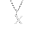 Polished silver stainless steel necklace featuring a minimalist capital letter X pendant - X-Silver-1 Piece