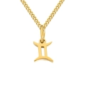 Elegant gold plated stainless steel Gemini zodiac sign pendant necklace for women - Gemini / Gold