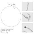 Minimalist silver stainless steel 14K gold plated chain necklace 40+5cm length - Steel